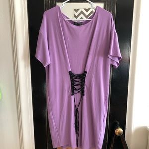NWOT. Lavender dress with corset detailing